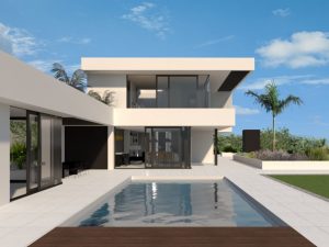 Casa moderna de dos pisos con piscina y diseño minimalista | Arquitectura y eficiencia energética en Tenerife